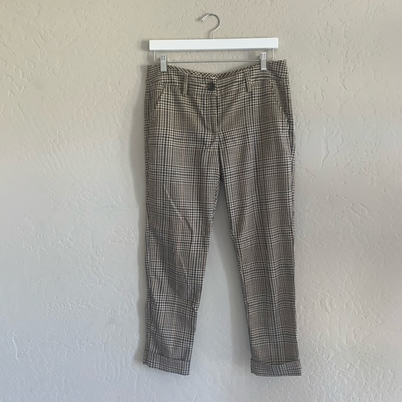 tan checkered pants